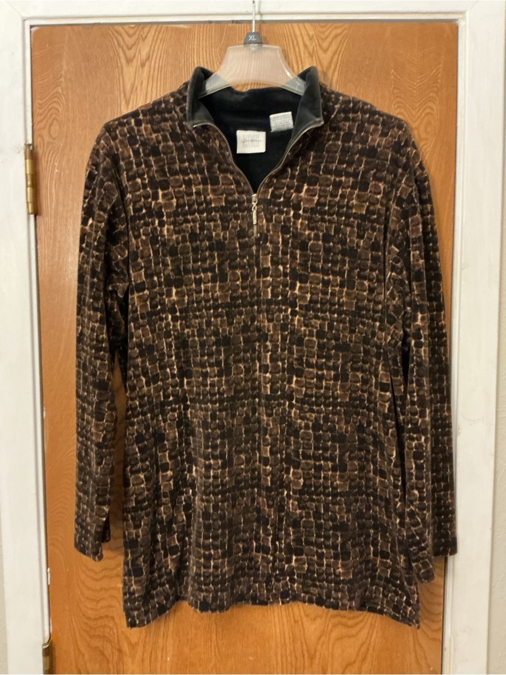 jason maxwell Brown Patterned Teddy Jacket